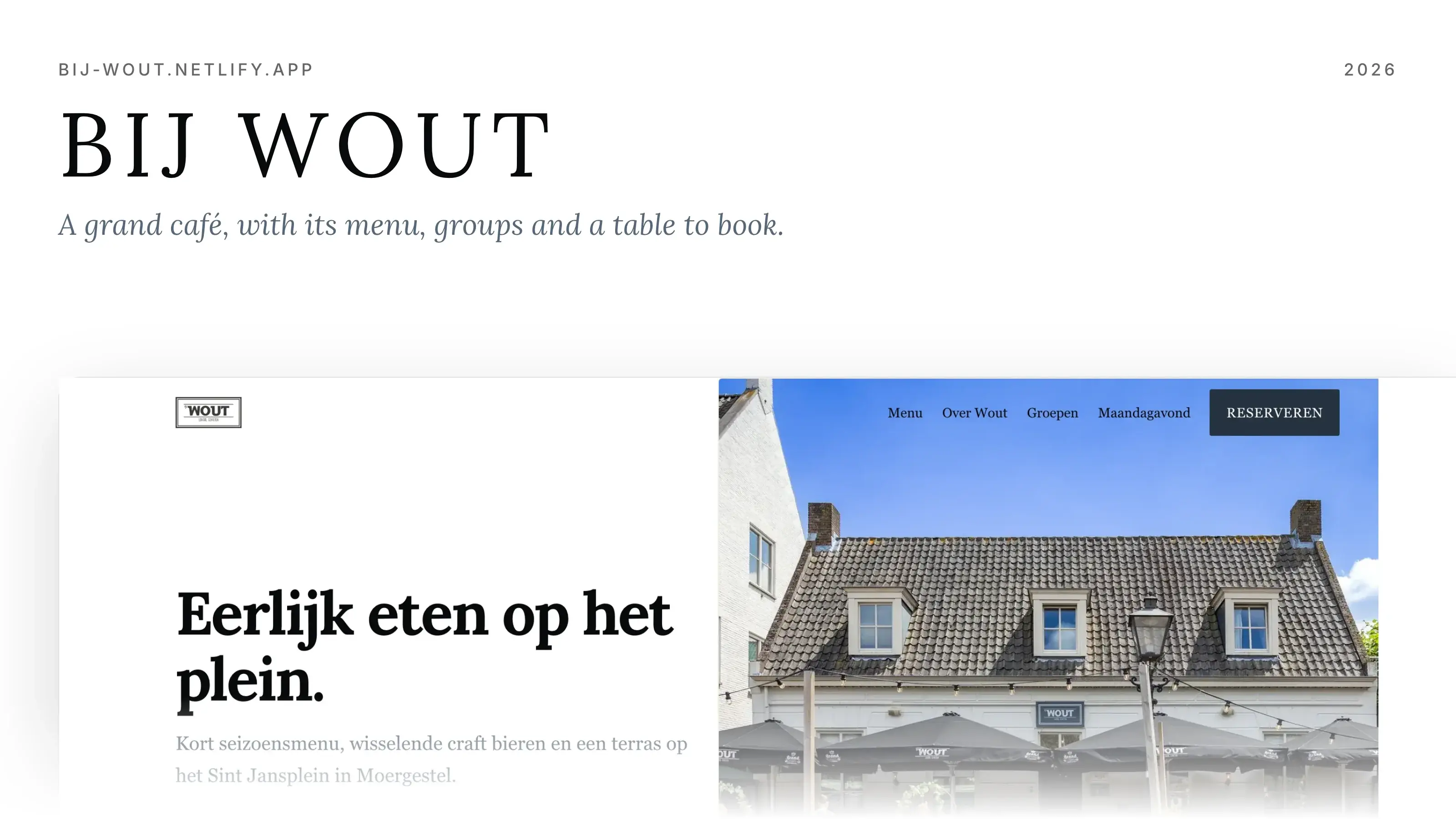 Site van grand café Bij Wout
