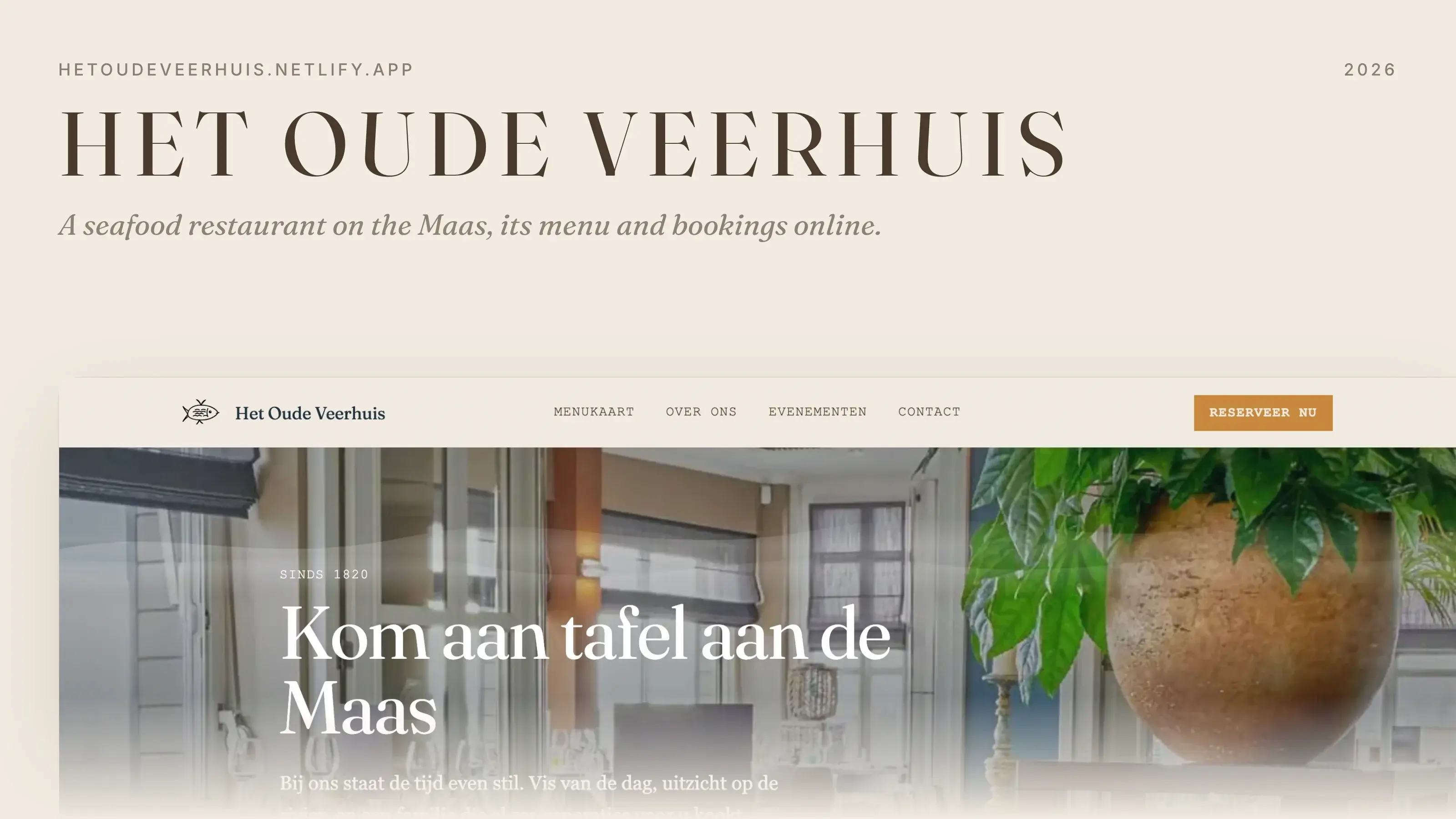 Site van visrestaurant Het Oude Veerhuis